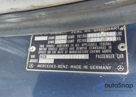 1982 Mercedes-Benz 380 Sl from USA, damaged, VIN WDBBA45A6CB011459